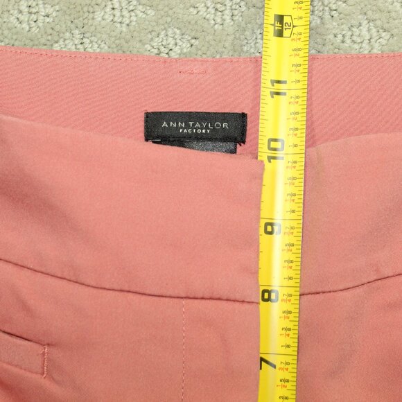 Ann Taylor Women's 6 Mid Rise Curvy Light Salmon Pink Straight Cropped Pants - Picture 5 of 6
